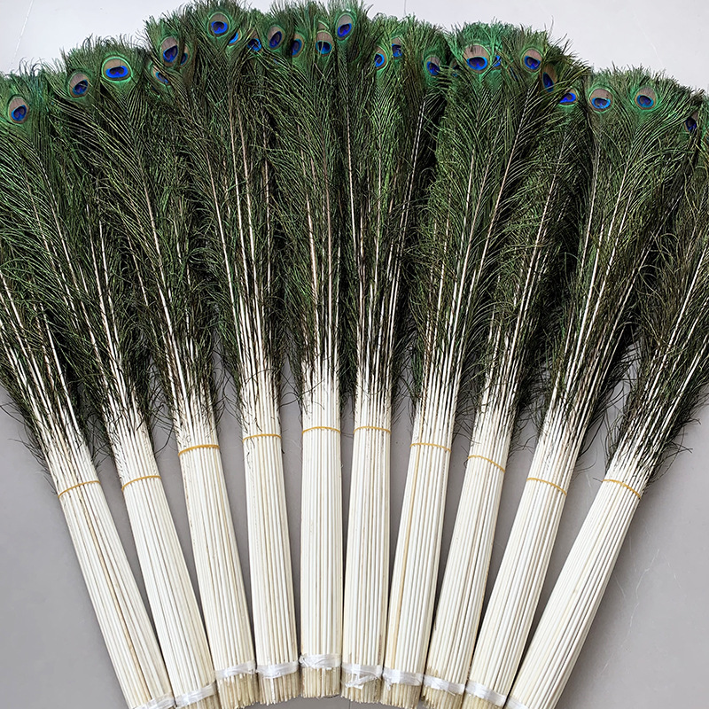 Natural Peacock Feather Wholesale Feather Ornaments Dust Duster Decorative Materials Jewelry Clothing Accessories Edge Feather Peacock Real Hair