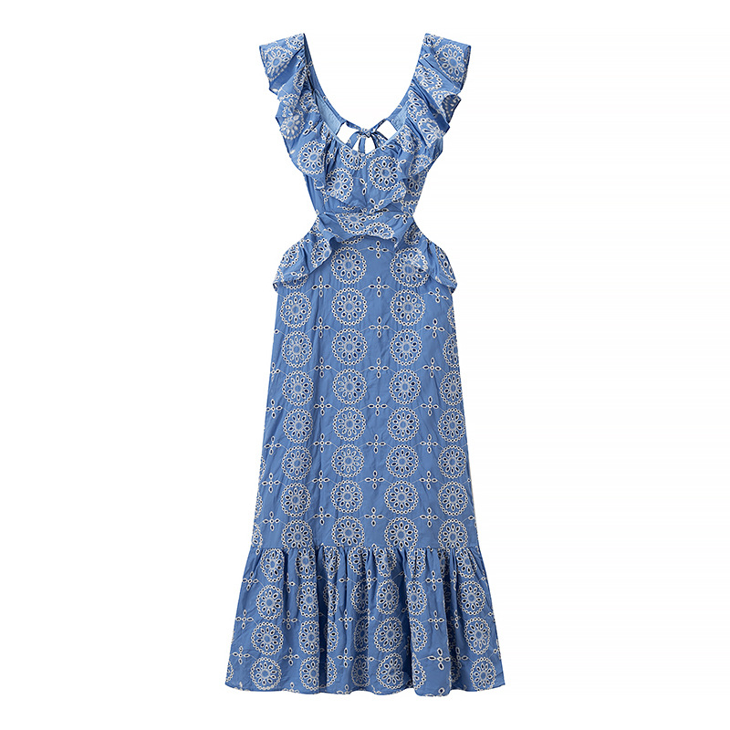 206g Weight Maxi Long Dress Dress Length Type Sleeveless Sleeve Length Sheath Dress Dresses Type Polyester Fabric Type High Waist Waist Line Holiday, Travel Occasion V Neck Neckline Slim Fit Type Lace Pattern Summer Season Women's Gender Printing Design Casual, Elegant Style Wholesale Women's Casual Elegant Printing Lace Holiday Travel V Neck Sleeveless Sheath Dress 6