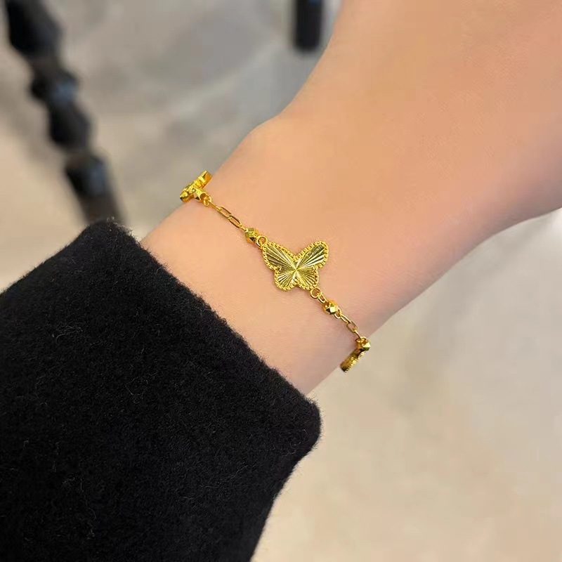 Vietnam gold laser butterfly bracelet new light luxury women's fashion elegant all-match bracelet live_voghion.com