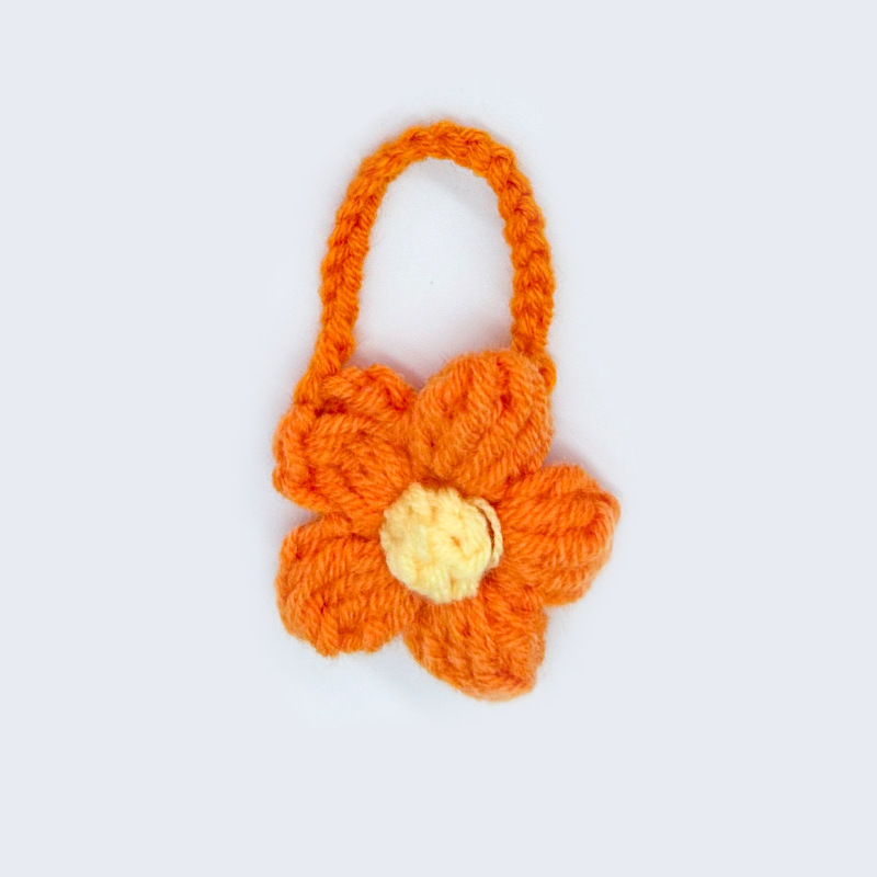 오렌지 퍼프 플라워 숄더백