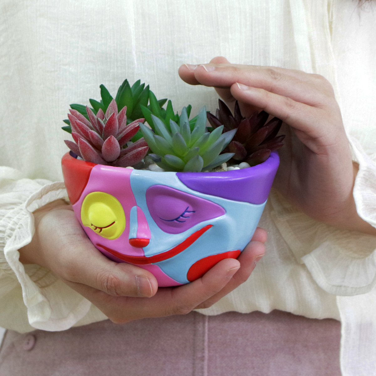 Creative face flower pot decoration resin crafts succulent flower pot flower pot garden courtyard home office flower pot