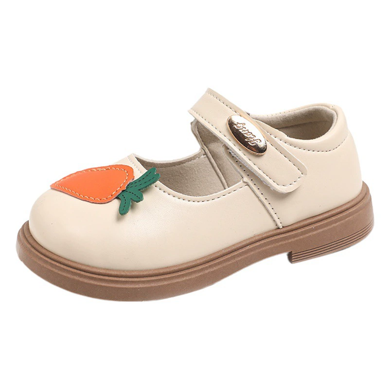 Обувь принцессы для девочек 2024 весна и осень новая детская обувь детская Маленькая кожаная обувь с мягкой подошвой модная Милая Детская мода