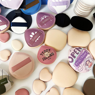 Powder Puff Custom Logo Printing Pattern Puff Sponge Non-Latex Rubycell Material Marshmallow Puff