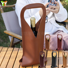 中國風pu皮革手提紅酒袋單支裝紅酒包裝袋便攜葡萄酒酒袋批發