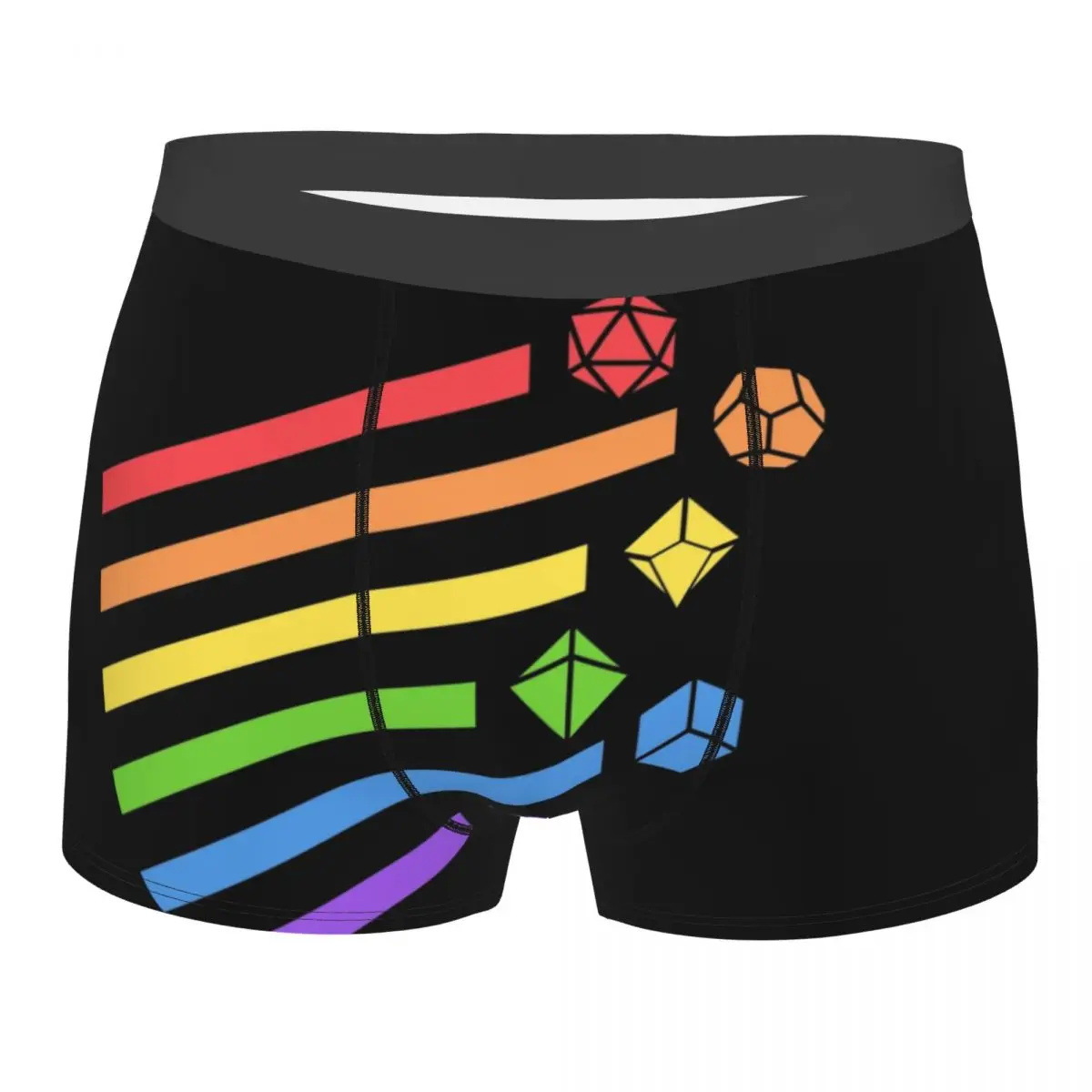 Venta rápida transfronteriza venta caliente 3D transpirable ropa interior casual para hombres color arco iris bóxer pantalones cortos para hombres MP01