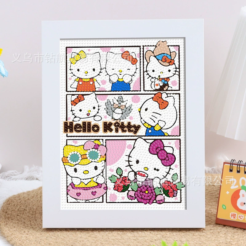 Kuromi алмазная живопись Sanrio детский handmade diy алмазная наклейка студенты полная алмазная мозаика живопись подарок оптом