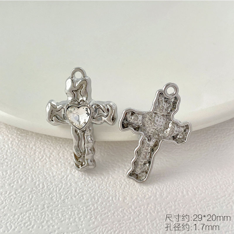 ダークスイートクールスタイルペンダントコレクション愛の十字架の羽 DIY ネックレスイヤリングブレスレットジュエリーアクセサリー|undefined