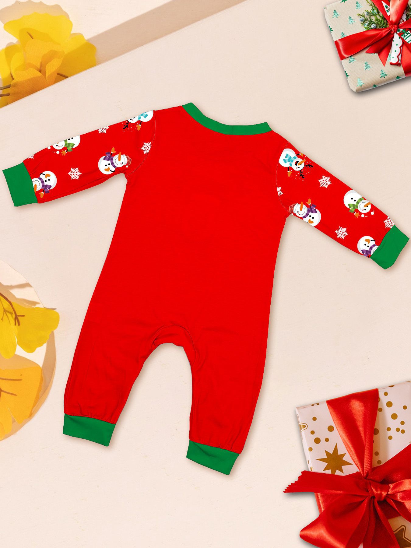 Božićni snjegović Pahuljica slova Božićno obiteljsko odijelo s otiskom kućne odjeće za spavanje_voghion.com