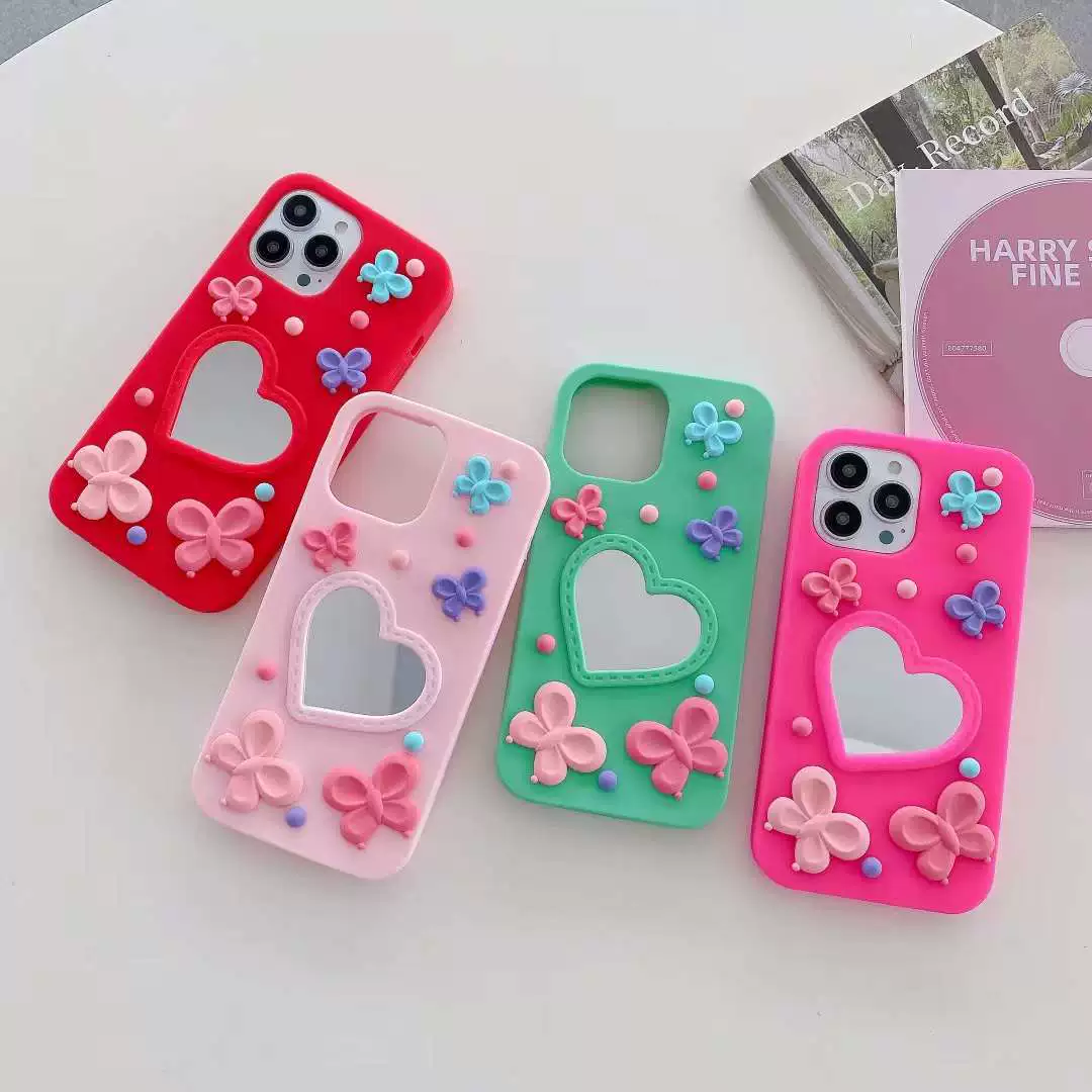 Чехол с зеркалом Tengyi Cloud Mirror для iPhone 6-14 Pro Max — пастельный рисунок облаков с зеркальным окном в форме облака