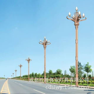 厂家定制12米芙蓉花灯 市政道路LED中华灯 户外广场9火大型组合灯