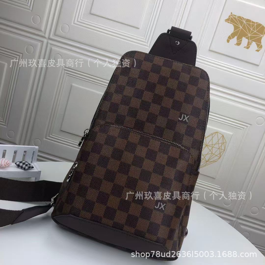 Bolso de pecho clásico de hombre estricto impresión multicapa cremallera bolso de cintura de hombro de cuero bolso de comercio exterior bolso de hombre versión alta