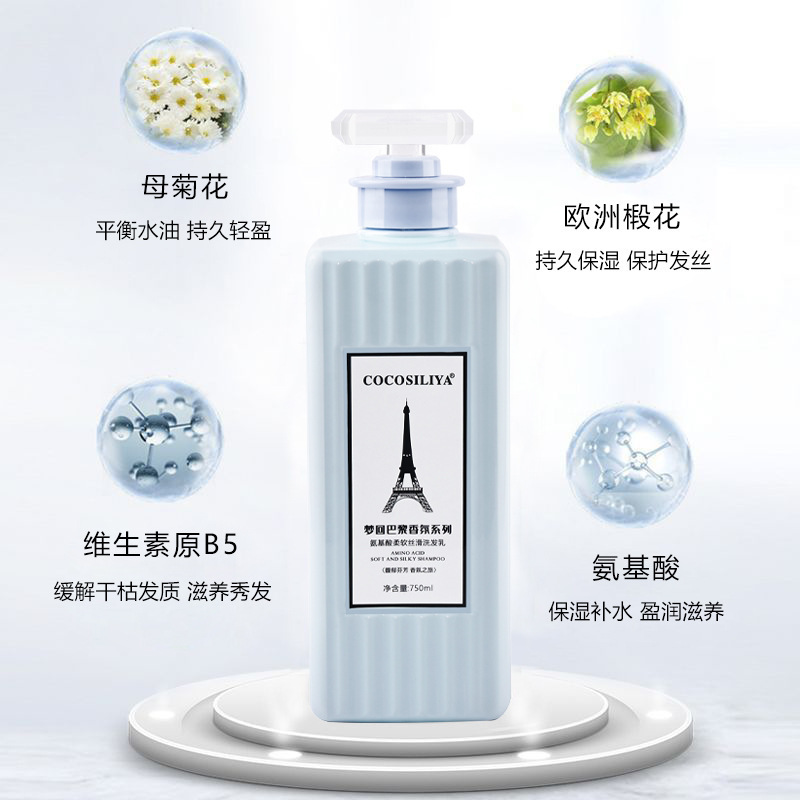 新品夢回巴黎香水洗髮水護髮素沐浴露套裝洗頭膏去屑控油750ML香