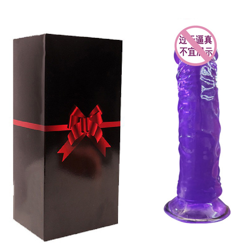 Flexible TPE Suction Cup Dildo with G-Spot and P-Spot Stimulation, Transparent Purple — detail image 7
