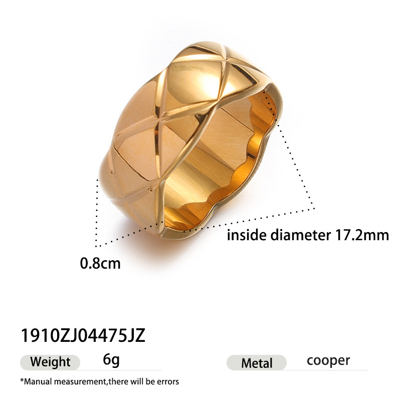 Anillo de oro de acero inoxidable de alta calidad, anillo de acero de titanio no se desvanece, joyas de mujer