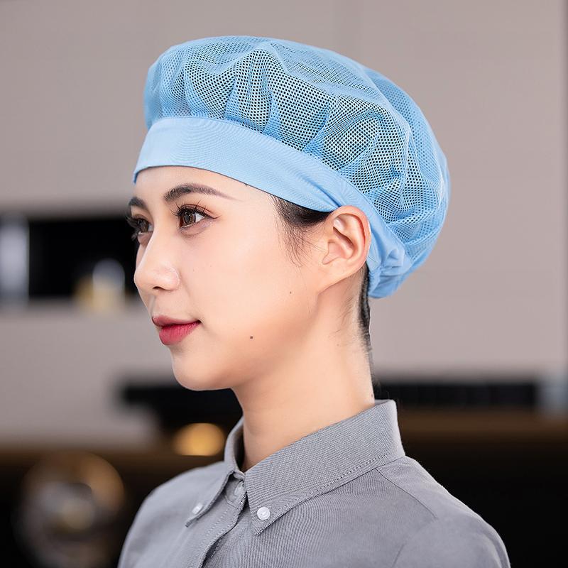 Taller de fábrica de alimentos transfronterizos sombrero de trabajo fábrica de catering comedor cocina sombrero de cocinero a prueba de polvo a prueba de aceite malla de ventilación