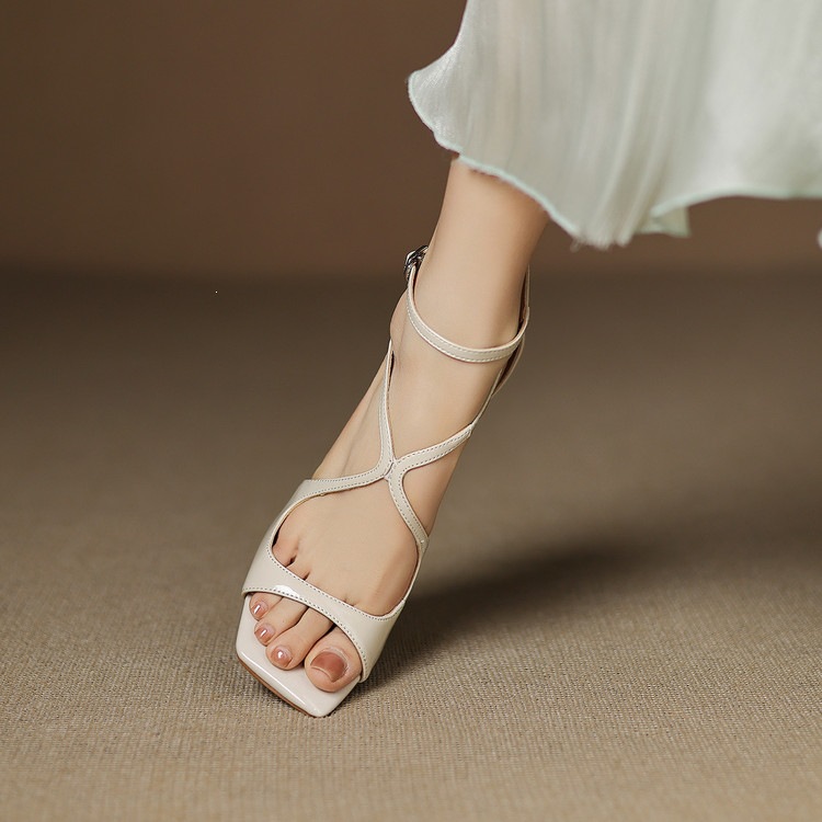 Giày cao gót nữ da thật mũi nhọn gót cao 9 cm — màu đen, màu trắng ngà, màu nude chi tiết 41