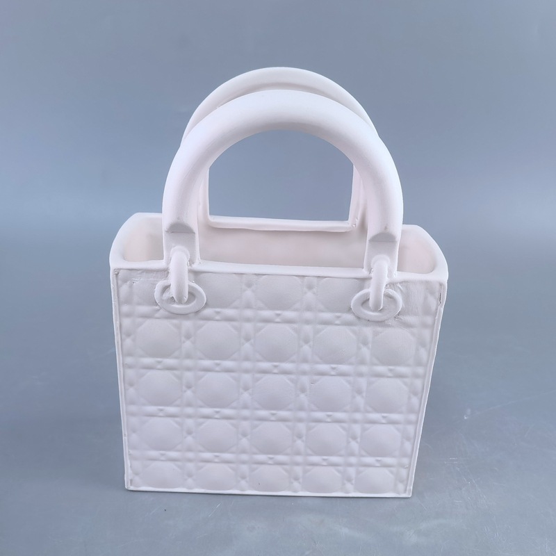 Bolsa de mano vintage canasta de resina vasos hidropónicos adornos de escritorio floral creativo simple vasos de cerámica moderna