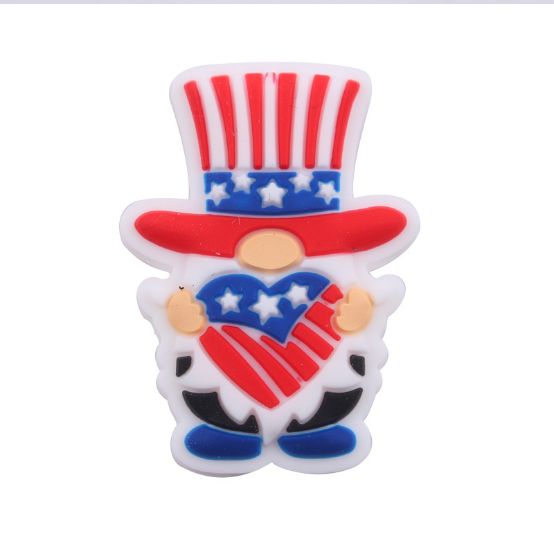 Nuevos productos de bricolaje para bebés American Independence Day Accesorios de silicona Cadena de chupete para bebés Accesorios de pulsera de mordedor molar