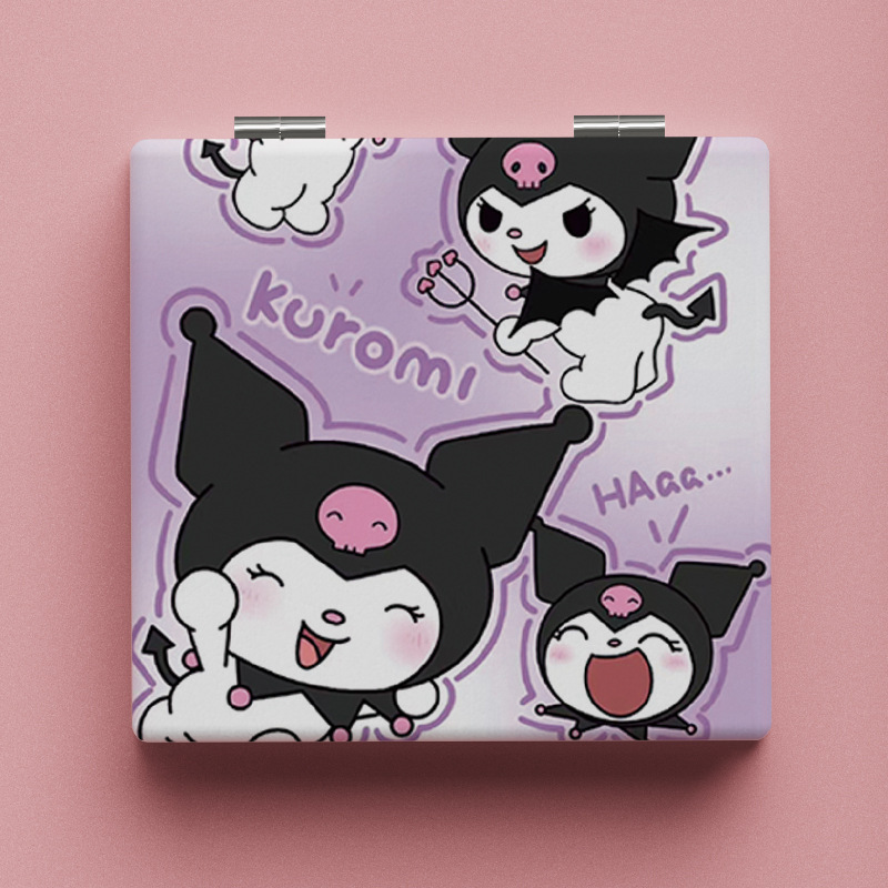 Lindo espejo pequeño Sanrio Kulomi espejo de maquillaje portátil de alto valor espejo de maquillaje portátil dormitorio de estudiantes espejo de maquillaje plegable