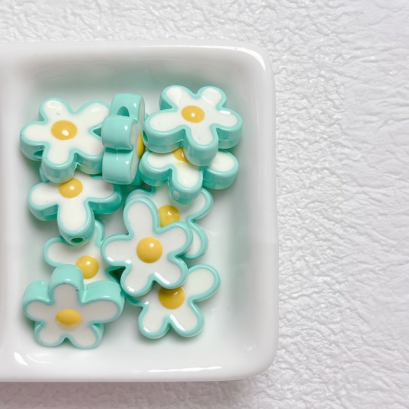 多巴胺烤漆滴油花朵直孔亚克力串珠diy手机链钥匙扣材料饰品配件|undefined