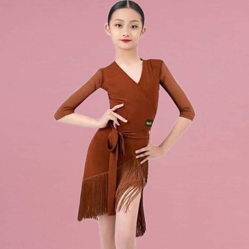 Niños trajes de baile latino vestido de baile de niñas vestidos de baile de baile de niños vestidos de baile latino de verano nueva fábrica