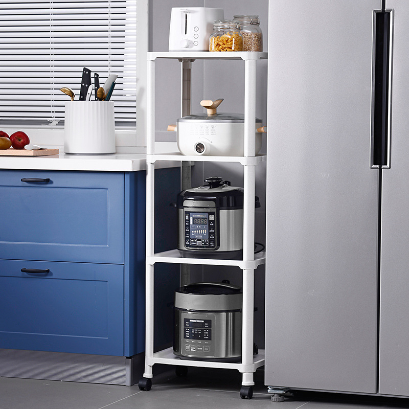 전자 레인지 스토리지 랙 주방 바닥 다기능 이동식 밥솥 오븐 스토리지 랙 이동식 트롤리