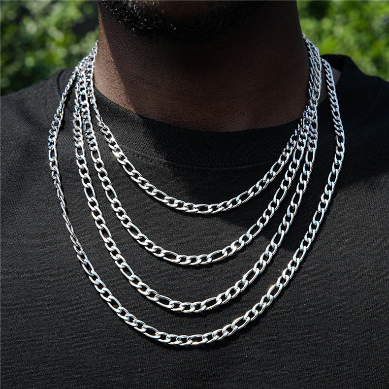 1 Piece Quantity Daily Occasion Stainless Steel Material Solid Color Pattern Hip-Hop Solid Color Stainless Steel Plating Unisex Necklace