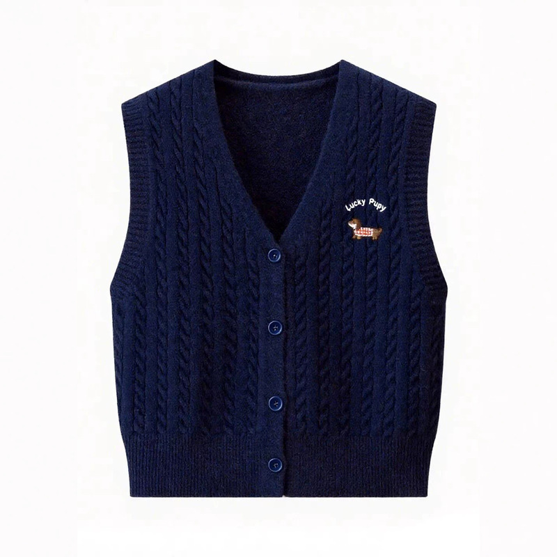 Sleeveless V-neck cardigan vest for petite women, Japanese retro style with a high-end feel, paired with a shirt, trendy vest Sleeveless V-neck cardigan vest for petite women, Japanese retro style with a high-end feel, paired with a shirt, trendy vest