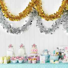 婚礼彩条拉花拉花亮丝婚房丝带加粗婚礼用品吊顶圣诞彩条拉花