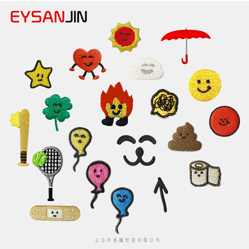 厂家新款韩国刺绣布贴DIY热熔胶布贴鞋帽服装布补电脑绣花标刺绣