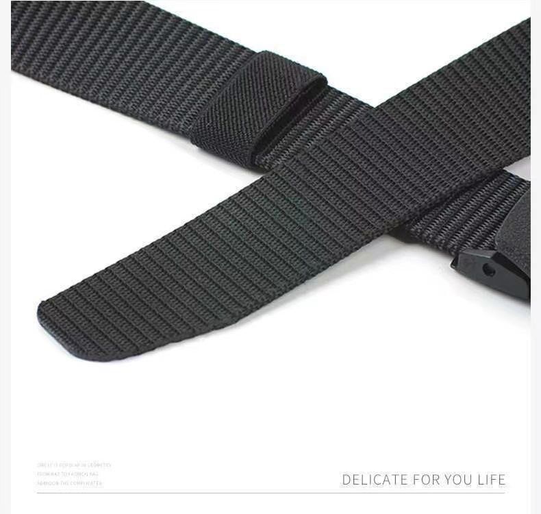 Men's Canvas Belt Student Military Training Sports Tactical Belt Outdoor Work Pants Versatile Thick Fabric Belt Cross-border Wholesale