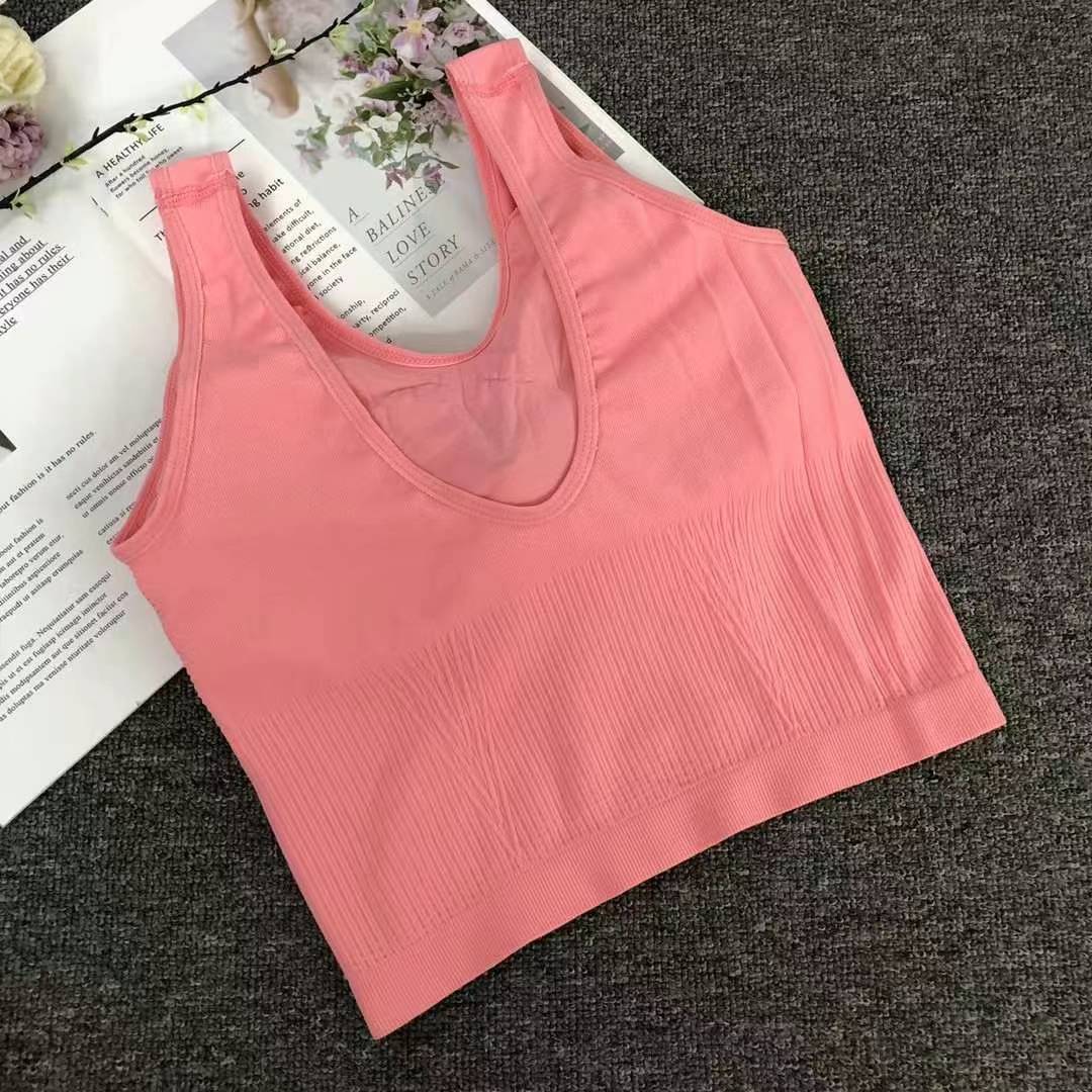 Nuevo chaleco sin costuras de alta elasticidad de alta calidad de dama sin anillo de acero bra de yoga ropa interior deportiva mujer al por mayor