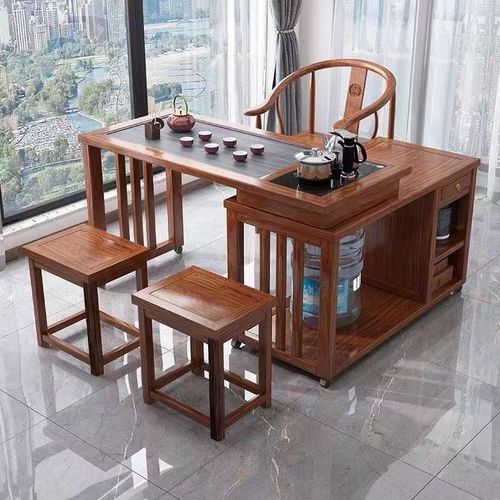 Solid Wood Rotating Tea Table for Home Use, Square Portable Small Tea Table, Balcony Tea Stand, Small Home Multifunctional Tea Table
