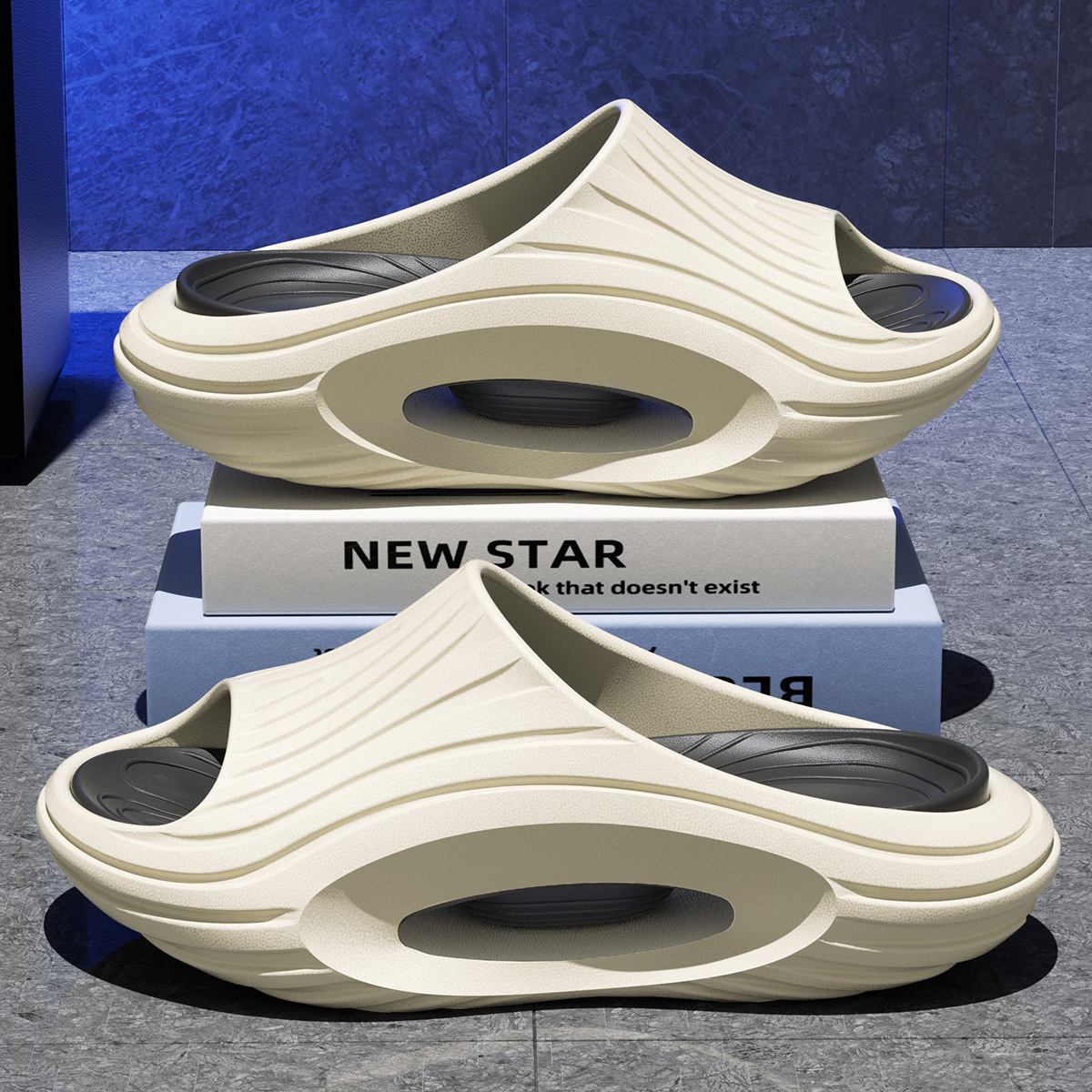 Zapatillas de playa para hombres al aire libre antideslizante y resistente al desgaste en el hogar baño Eva zapatillas de playa para mujeres