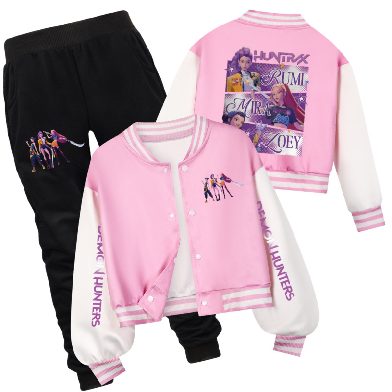 Kpop猎魔女团 春秋儿童短款棒球服套装  4829xx|undefined