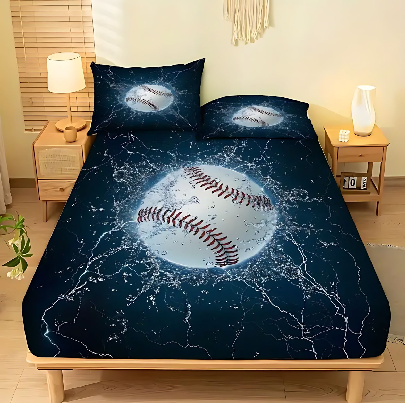 TEMU / JIT textiles caseros transfronterizos de moda tema de béisbol de alta definición impresión digital cama de cama de cama