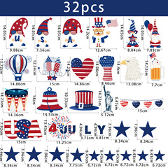 歐美USA主題兒童派對裝飾道具32pcs獨立日幼兒園黑板報貼紙批發