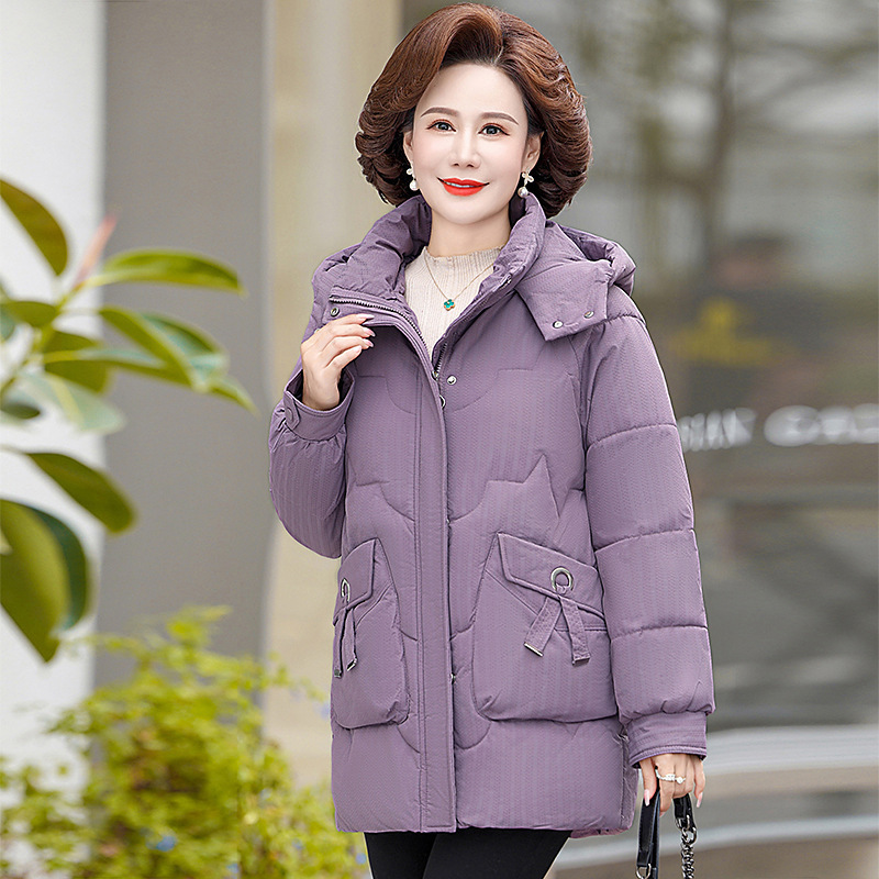 Counter Middle-Aged Mother's down Jacket Women's Mid-Length 2025 Winter New Middle-Aged and Elderly Classy Thickeneded Warm Jacket