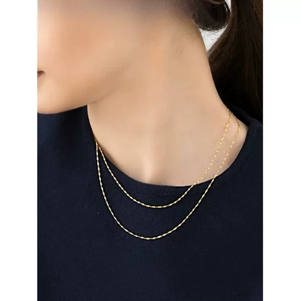 Super thin! 40cm 45cm sparkling starry fine necklace female clavicle chain titanium steel plated 18K gold