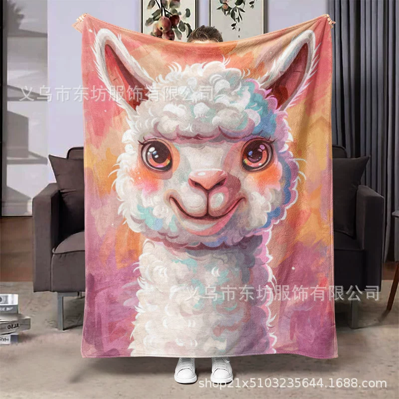 Симпатичная альпака минималистская и удобная мягкая фланелевая одеяло подходит для подарков