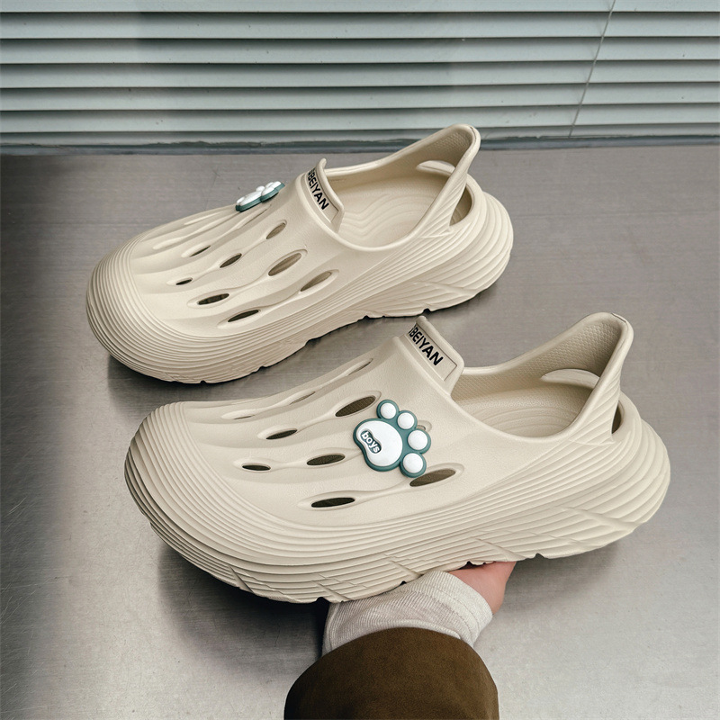 洞洞鞋女厚底防滑透气增高轻便凉拖鞋情侣柔软溯溪鞋涉水鞋外穿