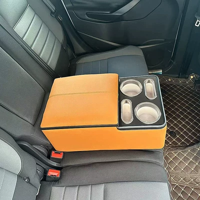 Armrest box, Car Universal Rear Armrest - universal-type-classic-brown-without-power-supply