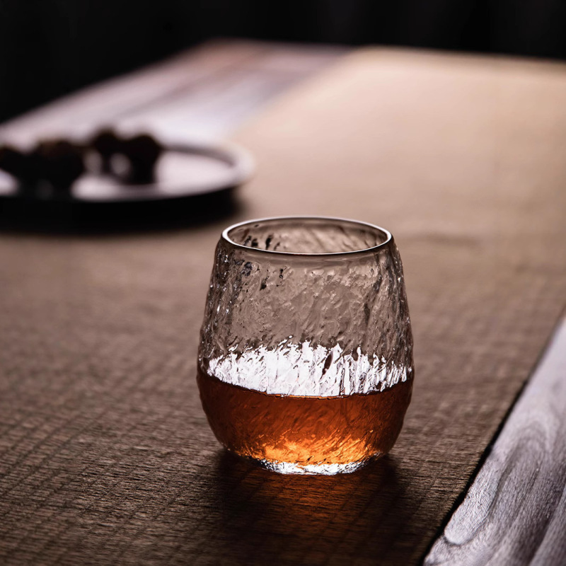 I9EK冰川纹耐高温玻璃杯ins风家用酒杯高颜值杯子透明饮品杯茶杯|undefined