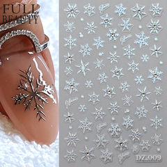 国境を越えた新しいネイルシールinsクリスマス結晶ドリル雪花ヘラジカ星ドリル立体バックゴム爪貼り