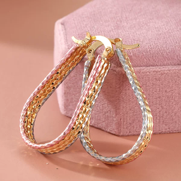 Morning Moon Cross-Border Earrings European and American Geometric Crystal Copper Earrings Wholesale in Stock Yiwu Source