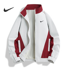 男装2025春季新款潮牌拼接撞色夹克男宽松立领休闲运动百搭男外套