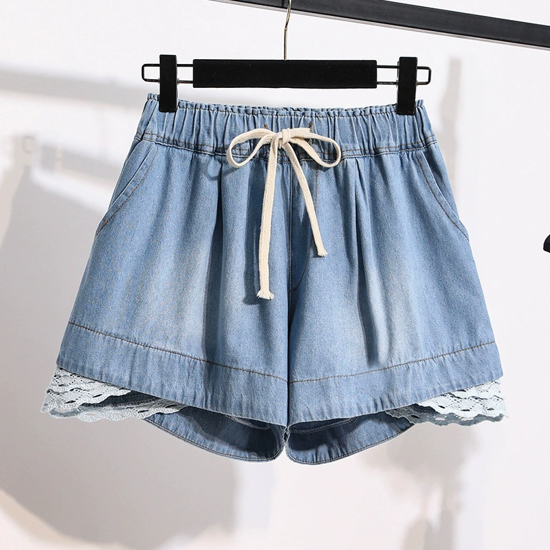 Summer lace denim skirt, shorts, trousers, plus size, Korean style, lace dress, high waist