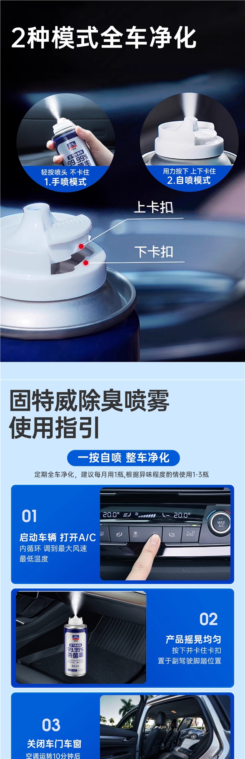 Goodway Car Odor Removal Car Air Conditioner Deodorization Sterilization Air Purification Artifact Deodorizing Freshener Car