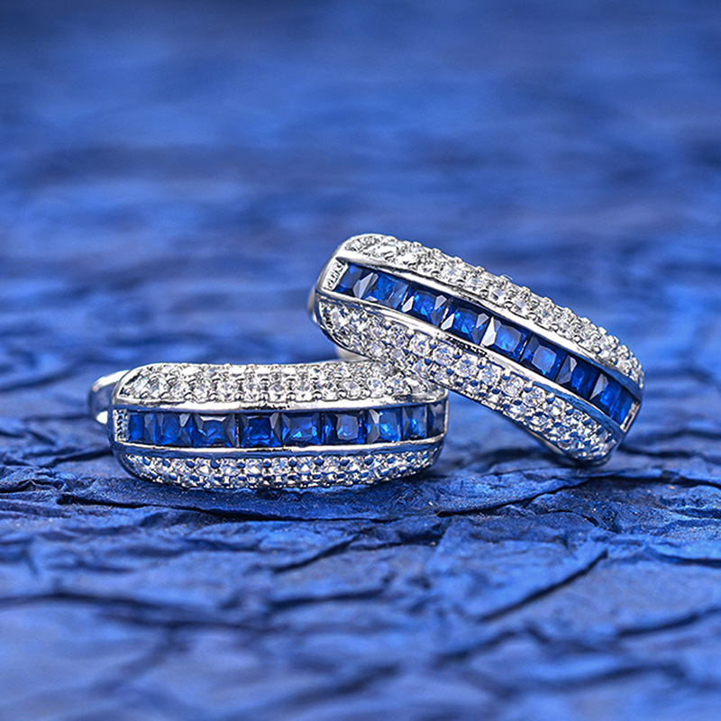 Orecchini a cerchio in zircone con raffinato design zaffiro_voghion.com
