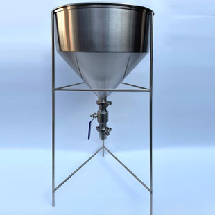 Stainless Steel Large Diameter Feeding Funnel Liquid Powder Paste Split Filling Blood Sausage Tool with Bracket Switch Ball Valve